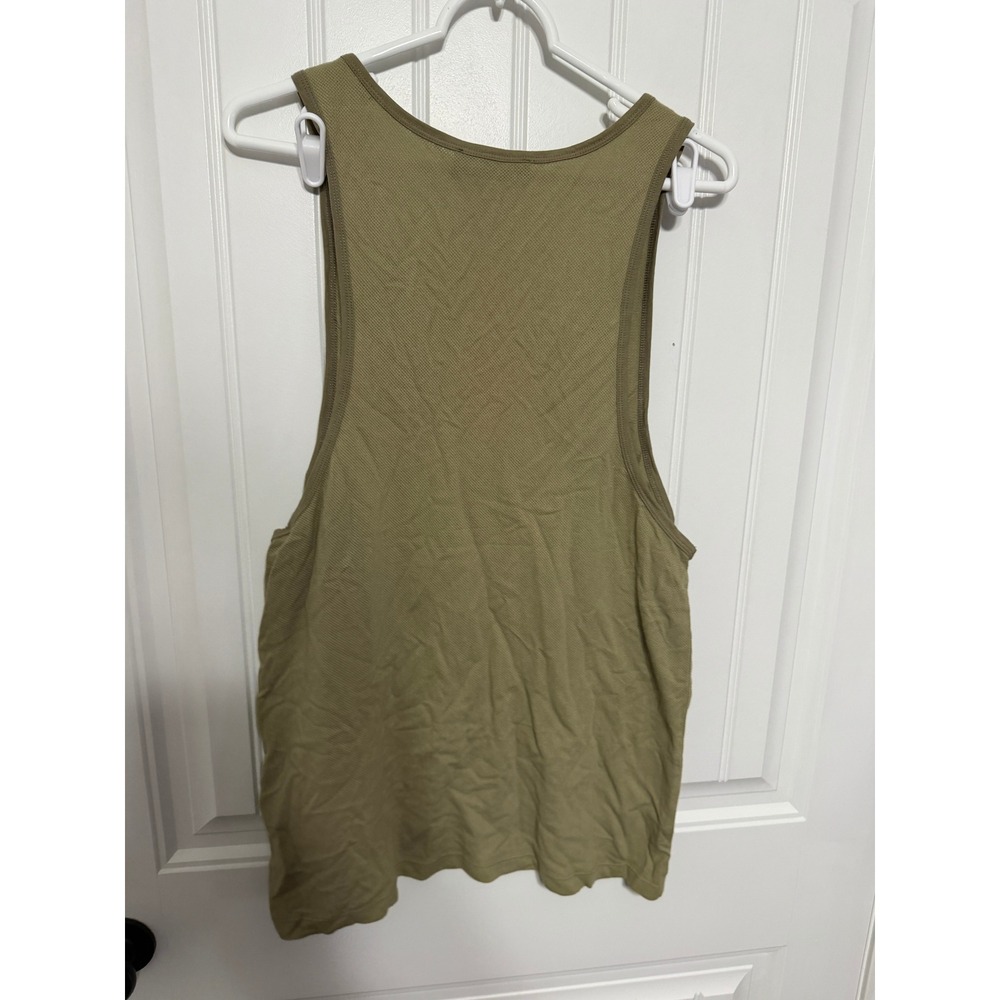 AllSaints Tank Top Mens Medium Hope Springs Infernal Graphic Olive Green EUC - Picture 3 of 6